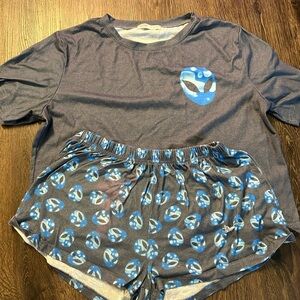 Gray and Blue Alien Pajamas